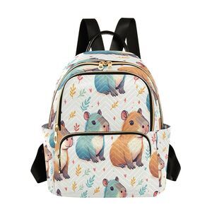 9931 Cute Capybara Mini Backpack Purse Travel Bag Lightweight Shoulder Bag